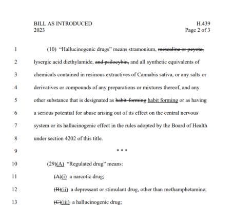 Vermont psychedelics bill