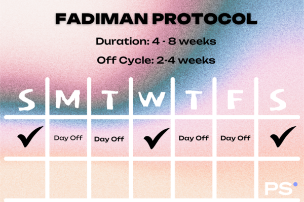 Fadiman protocol calendar showing dosing every three days | 6 Effective Microdosing Protocols