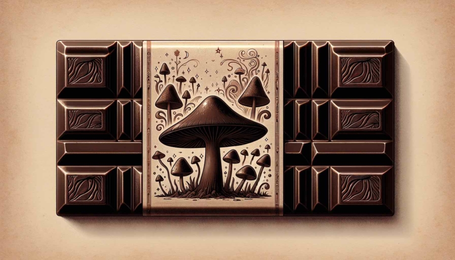 mushroom chocolate bar
